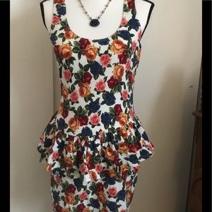 Rose Peplum Dress